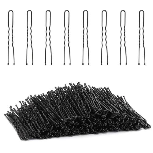 Vista 14 de 300 horquillas para el cabello, 2 pulgadas, color negro, para mujeres, mujeres, niñas, niños, agarre de pelo de onda invisible, pasador