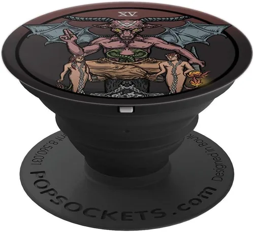 Vista 4 de El diablo Tarot Card Baphomet Halloween gótico de bruja satánica PopSockets intercambiables PopGrip