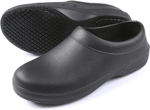 Vista 7 de SECHRITE Zapatos de chef para mujeres y hombres, antideslizantes, para jardín, trabajo, cocina, impermeables, antideslizantes, zuecos de enfermería