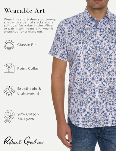 Vista 2 de Robert Graham Men's Andaz Short-Sleeve Button-Down Shirt