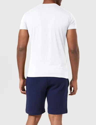 Vista 4 de Lacoste Camiseta de algodón Pima con cuello redondo para hombre, Negro