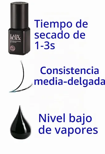 Vista 6 de Extensiones adhesivas de pestañas con pegamento negro Sky Lady 0.2 fl oz