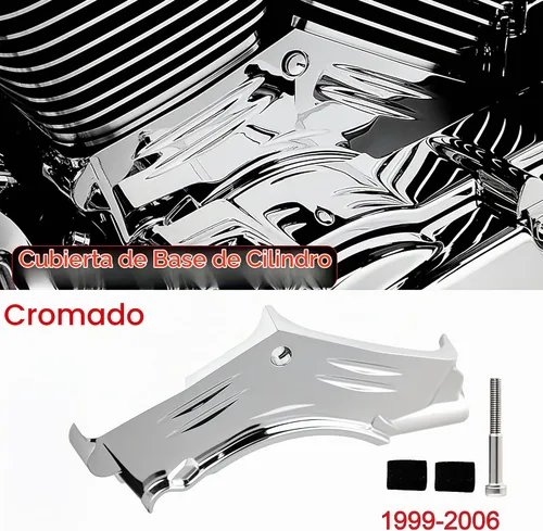 Vista 8 de Cubierta de base de cilindro ABS cromada compatible con Harley Softail Dyna Road King Twin Cam 1999-2006