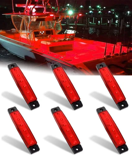 Vista 11 de Shangyuan Luces marinas: 6 luces interiores LED impermeables para yate, barco de pesca, kayak y más, 12 V Azul
