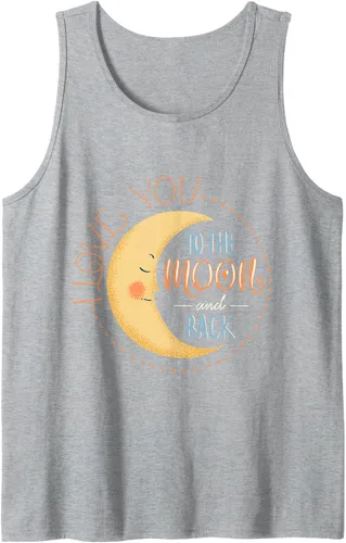 Vista 7 de Camiseta con texto en inglés "I Love You To the Moon And Back Tank Top Negro