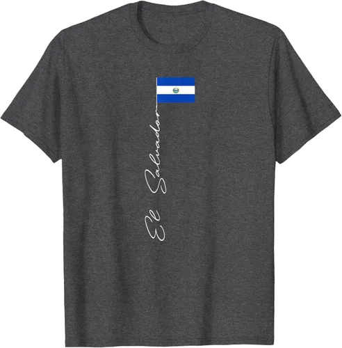 Vista 28 de Camiseta patriótica con bandera de El Salvador, Negro