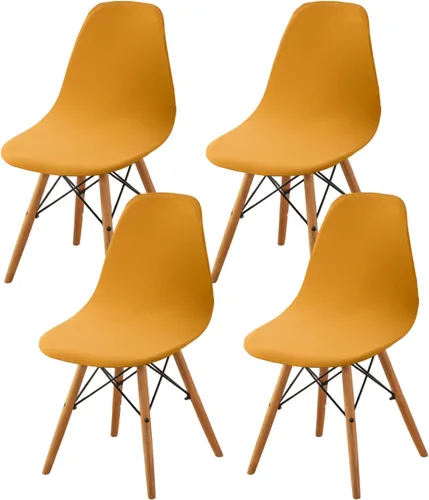 Vista 39 de HAOYONG Fundas para silla de comedor modernas de mediados de siglo, funda estampada para silla sin brazos, fundas elásticas para cocina, oficina