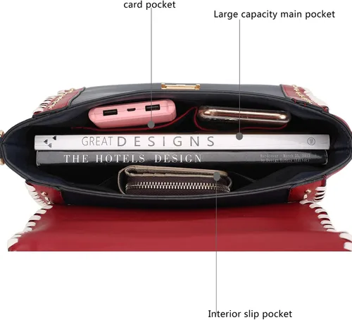 Vista 6 de MKF - Bolso bandolera para mujer, de piel sintética, con asa superior