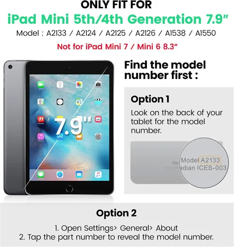 Vista 2 de SEYMAC para iPad mini 5/ Mini 4 Funda de 7.9 Pulgadas, Funda Protectora de Cuerpo Completo Resistente a Golpes con Protector de Pantalla, Soporte