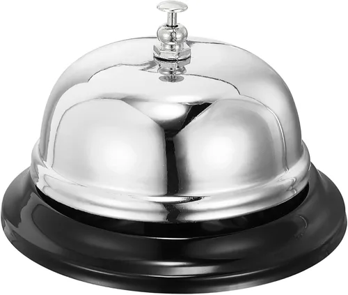 Vista 7 de uxcell Campana de escritorio, 3.346 in (3.35 pulgadas) para restaurantes, servicio, azul