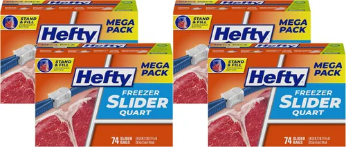 Vista 8 de Hefty Slider - Bolsas de almacenamiento para cocina, cuarto de galón, 15