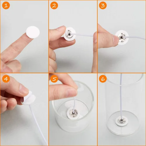 Vista 4 de 500 calcomanías de mecha de vela, calcomanías de cera para velas, pegamento a prueba de calor, pegamento que se adhiere de forma estable en cera