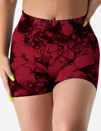 Vista 2 de YEOREO Pantalones cortos profesionales de entrenamiento para mujer, 3.6 pulgadas, pantalones cortos sin costuras, cintura alta, contorno, gimnasio