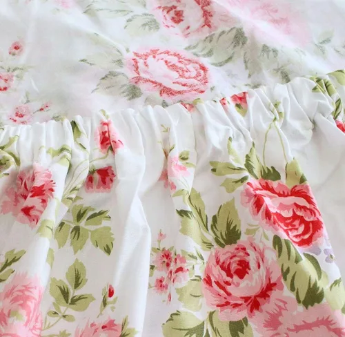 Vista 5 de Usning Juego de sábanas suaves de 100% algodón con estampado de rosas con sábana bajera de bolsillo profundo, sábana encimera y fundas de almohada