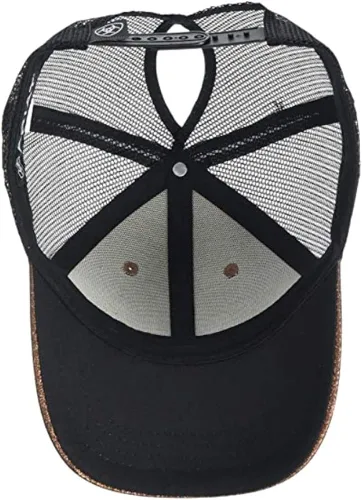 Vista 2 de ARIAT Women's Offset Logo Glitter Messy Bun Snapback Cap