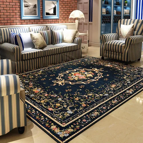 Vista 13 de UKELER Tapete antideslizante para puerta, alfombras de acento modernas para entrada, estilo romántico campestre americano, alfombras de algodón