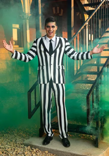 Vista 3 de Blazer para Hombre Beetlejuice a Rayas Multicolor