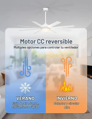 Vista 6 de Ventilador de techo blanco de 60 pulgadas con luces