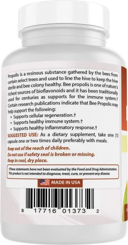 Vista 7 de Best Naturals Propóleos de abeja 500 mg 120 Cápsulas
