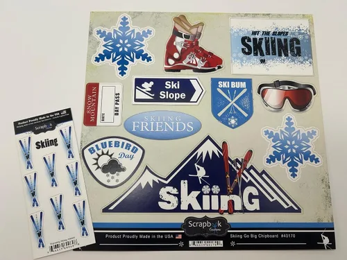 Vista 2 de Scrapbook Customs Go Big Skiing - Juego de álbumes de recortes de papel y calcomanías, 12 x 12 pulgadas