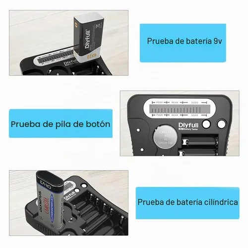 Vista 4 de Probador de Batería, Dlyfull Comprobador de Batería Universal con Pantalla LCD para Pilas AA, AAA, C, D, 9V, CR2032, CR123A, CR2, CRV3, 2CR5, CRP2
