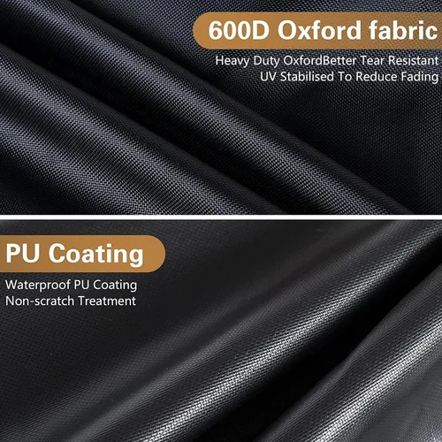 Vista 2 de Funda impermeable para muebles de patio, juego de sofá modular para exteriores, extra grande, poliéster Oxford 600D, fundas rectangulares negras