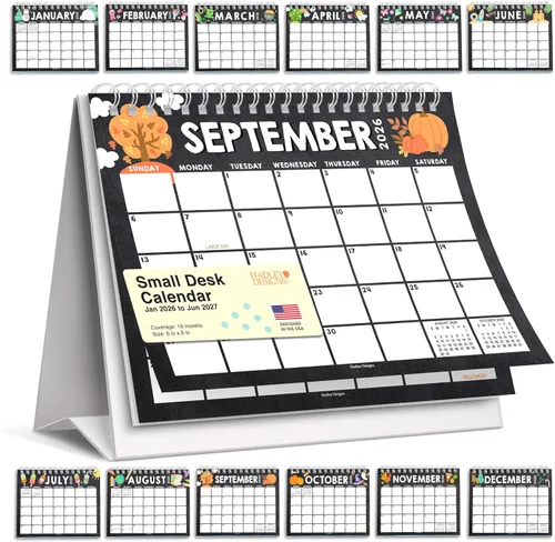 Vista 14 de Small Desk Calendar 2027 Standing Flip - 2027 Desk Calendar Small 2027-2028 Colorful Pastel