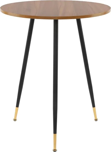 Vista 10 de NOBPEINT Mesa auxiliar redonda de madera moderna, mesa auxiliar de 28 pulgadas con 3 patas de metal, mesa de centro de ocio (negro)