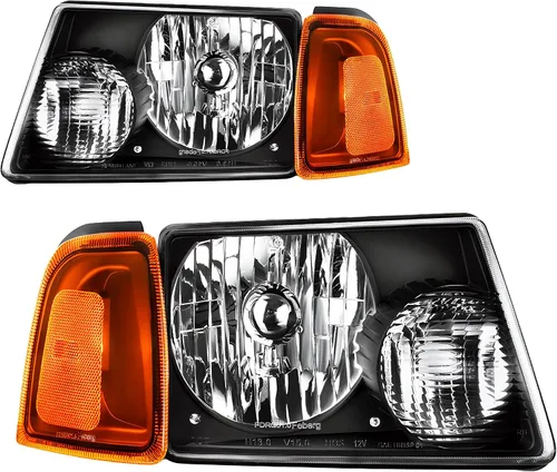 Vista 8 de DWVO Conjunto de faros delanteros compatible con Ford Explorer 06-10 2006-2010 2006-2010, par de repuesto para el lado del conductor y del pasajero