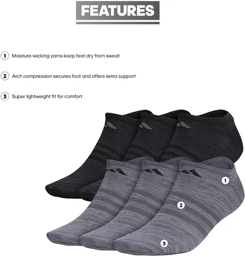 Vista 2 de adidas Superlite No Show - Calcetines para hombre (6 unidades)