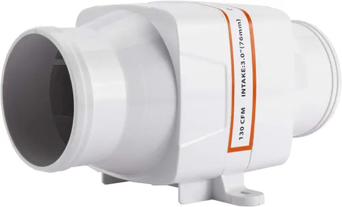 Vista 2 de Yaegoo Marine Boat - Soplador de aire de sentina en línea de 3" DC 12V 130 CFM
