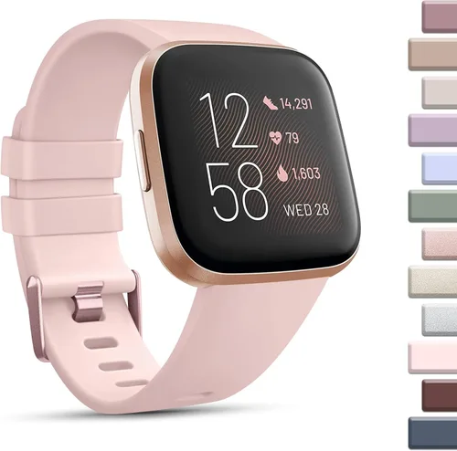 Vista 13 de Paquete de 8 correas deportivas compatibles con Fitbit Versa 2, correas de repuesto clásicas de silicona suave para reloj inteligente Fitbit Versa 2