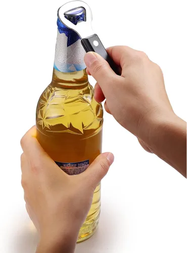 Vista 4 de HANCELANT Abrebotellas perforador, abrelatas manual de acero inoxidable, paquete de 1
