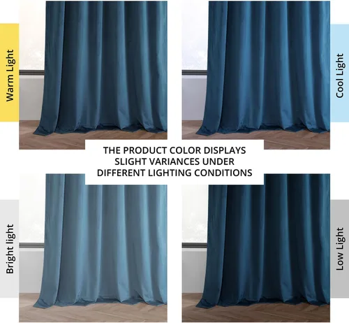 Vista 9 de HPD Half Price Drapes Cortinas Básicas de Terciopelo Deluxe para Oscurecer Habitaciones con Bolsillo para Varilla - Juego de 2 Paneles - Cortinas