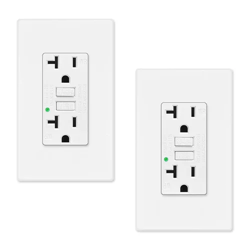 Vista 43 de Greencycle Toma GFCI de 15 amperios con puertos USB C y USB A, 1 unidad de toma eléctrica GFCI de prueba automática con USB, con indicador LED