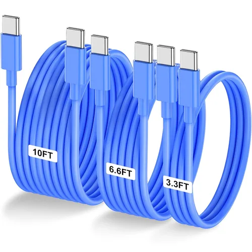 Vista 12 de LOFPYE Paquete de 3 cables USB C a USB C de 1 pie y 60 W, cable de carga rápida tipo C para iPhone Air 17 16e 16 15 Pro Plus Pro Max, para Galaxy