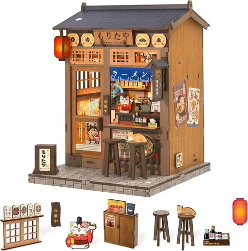 Vista 13 de Fsolis Kit de rincón de libro japonés - Kit de casa en miniatura de bricolaje