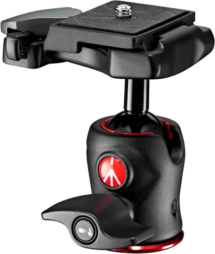 Vista 4 de Manfrotto Cabezal de bola central 490, para trípodes de cámara, cabezal de bola fluida para trípodes ergonómicos y funcionales, estabilizador