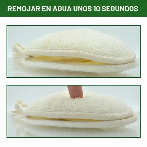 Vista 3 de Exfoliante corporal natural de lufa para ducha, paquete de esponja