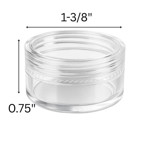 Vista 2 de ToolUSA conjunto de 12 piezas de frascos con tapas color blanco - 0.84 onzas líquidas: tj-18625, Transparente