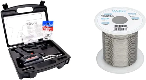 Vista 5 de Weller D550PK Kit de pistola de soldadura profesional de 260 vatios/200 W con tres puntas y soldadura en estuche de transporte con alambre