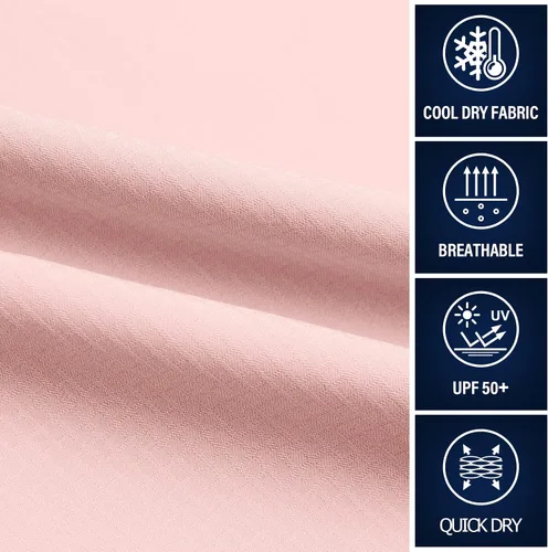 Vista 7 de Camisas Safari de manga larga con protección solar UV UPF 50 para mujer 6 Rosa