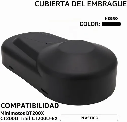 Vista 2 de Funparts Cubierta de embrague, mini cubierta de embrague de bicicleta de plástico para CT200U Trial CT200U-EX BT200X Predator 212CC 196CC 200CC Negro