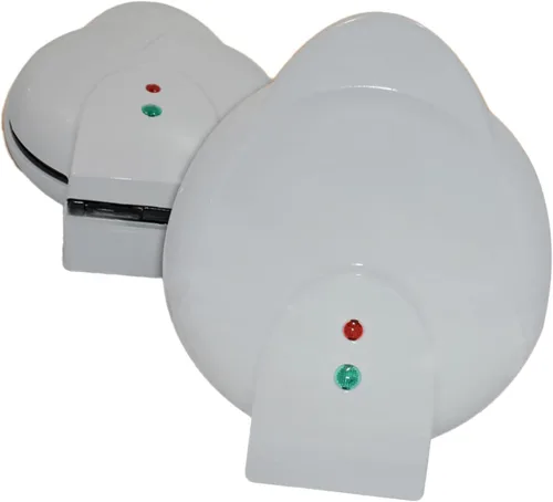 Vista 3 de Mini máquina para hacer donas, perfecta para desayunos, aperitivos y postres, superficie antiadherente que hace que 7 donas enchufe de EE. UU. 110V