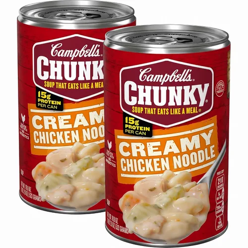 Vista 13 de Sopa Campbell's Chunky, Sopa Cremosa de Pollo con Fideos, Lata de 18.8 Oz