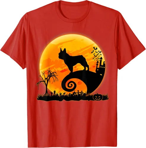 Vista 112 de Camiseta divertida de disfraz de Halloween para perro y luna de Bulldog francés, Negro, S
