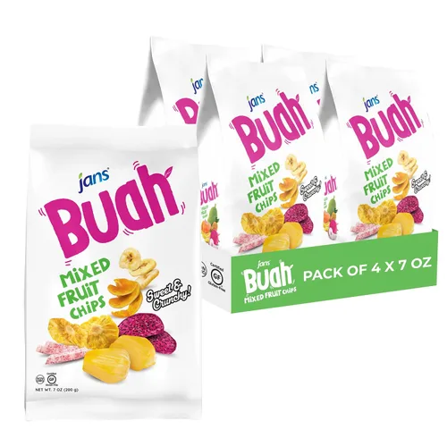 Vista 12 de Jans Buah Chips de Jaca Deshidratada 7.05 oz (Paquete de 6) Chips de Fruta de Jaca – Bocadillo de Fruta Real – Sin Gluten, Dulce y Crujiente