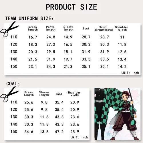 Vista 8 de Demon Slayer - Conjunto de cosplay de anime para cosplay disfraz de kimono para adultos niños y pelucas una variedad de estilos para elegir