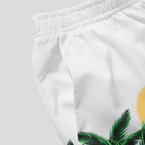 Vista 7 de Conjunto de 2 piezas para hombre con estilo casual hawaiano para verano, camisetas sin mangas, camisetas de playa y juegos de fotos con bolsillos