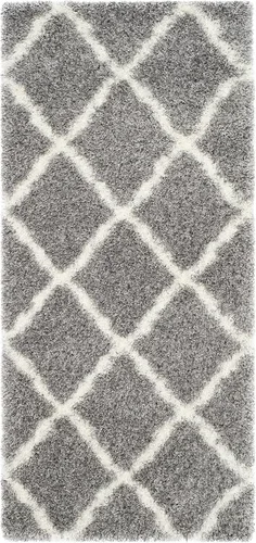 Vista 22 de SAFAVIEH Colección Montreal Shag SGM866C Trellis que no desprende pelusa para sala de estar, dormitorio, comedor y entrada, alfombra decorativa